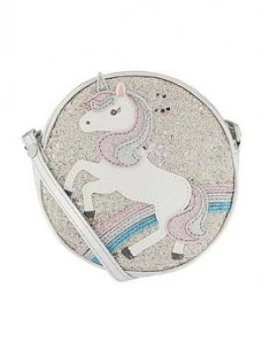 Image of Accessorize Girls Unicorn Glitter Across Body Bag - Pink