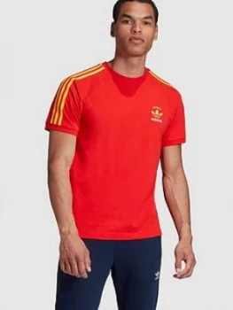 Image of Adidas Originals 3 Stripes Spain T-Shirt - Red