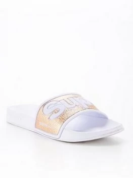 Image of Superdry Eva 2.0 Pool Slide - Rose Gold, Rose Gold Size M Women