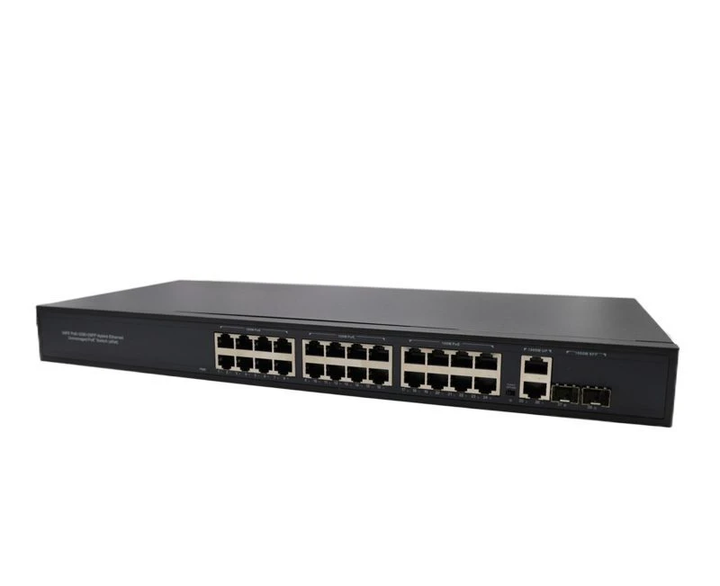 Image of FDL 24 PORT POE+ 2 RJ45 & 2 SFP GIGABIT R/M SWITCH - 360W