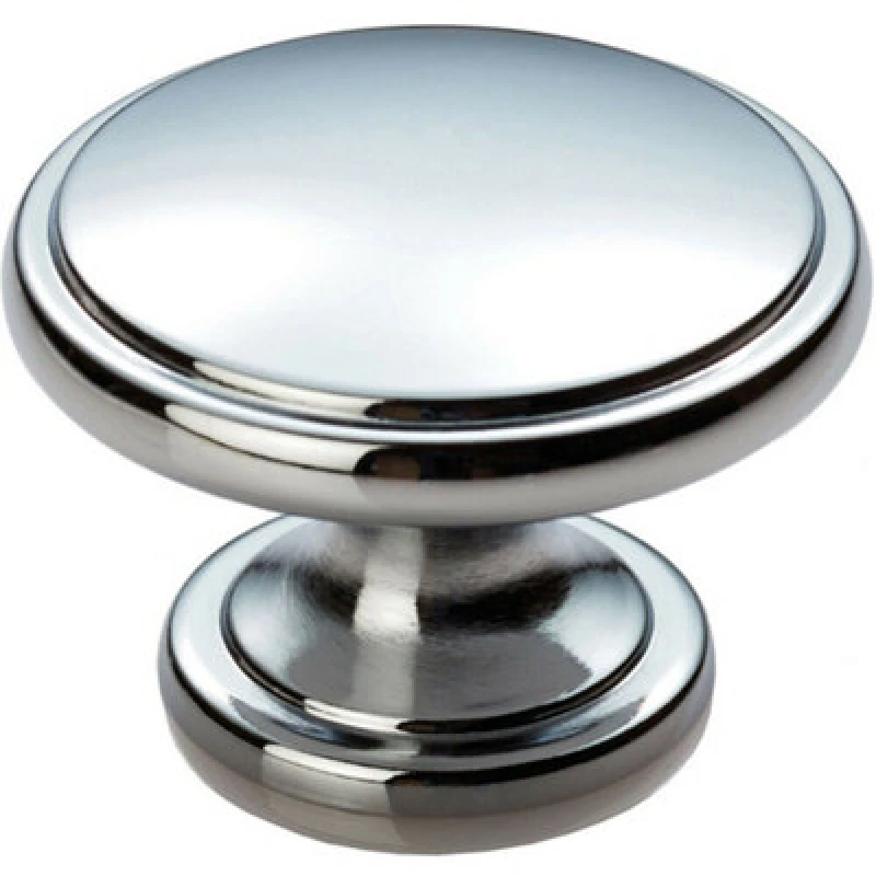 Image of Loops Ring Domed Cupboard Door Knob 38.5mm Diameter Polished Chrome Cabinet Handle Multi unisex