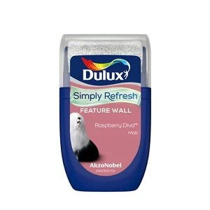 Image of Dulux Simply Refresh Feature Wall Raspberry Diva Matt Emulsion Paint 30ml
