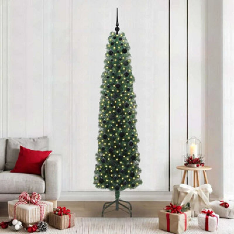 Image of Vidaxl Artificial Christmas Tree With 300 Leds With Stand Green 210 Cm