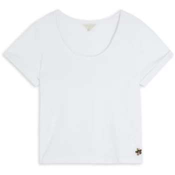 Image of Ted Baker Miarna V-Neck Easy Fit Tee - WHITE