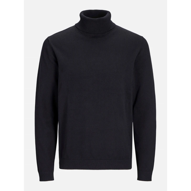Image of Jack and Jones Mens Roll Neck Knitted Jumper Black male L