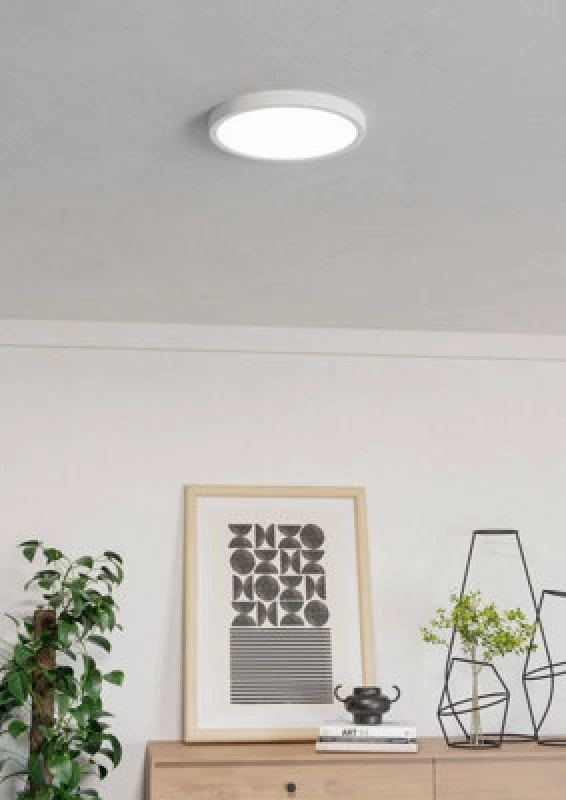 Image of EGLO Eglo FUEVA 6 White LED Surface-Mounted Ceiling Light 278mm Tri-Colour, Ultra-Slim 25mm White One Size Unisex 9008606330164