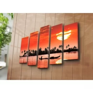 Image of 5PATK-54 Multicolor Decorative Canvas Painting (5 Pieces)