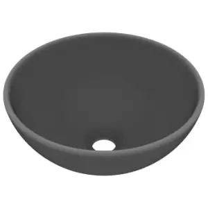 Image of VidaXL Luxury Ceramic Round Bathroom Basin - Matt Dark Grey