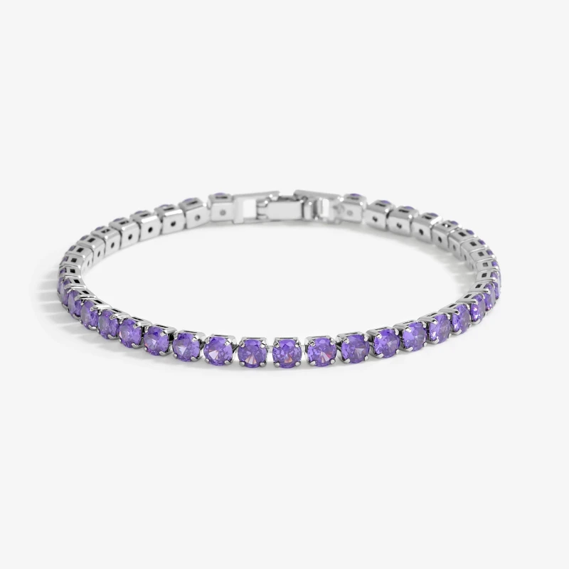 Image of Jon Richard Rhodium Plated And Amethyst Tennis Bracelet Jewellery Sets One Size Silver 72227211000