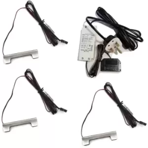 Image of Glass Clips LED Light Set Metal 66mm Cupboard Lighting Kit - Light Colour Warm White - Lights 3