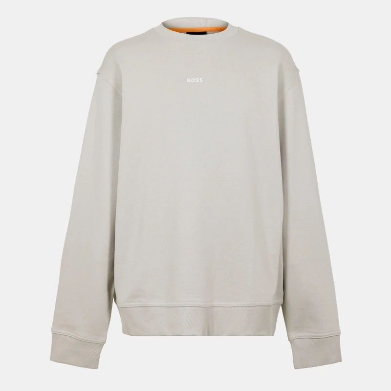 Image of Boss Mens WeSmallcrew Orange Crew Sweatshirt Light Beige male 2XL