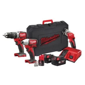 Image of Milwaukee Power Tools M18 BLPP2D-423C Brushless Twin Pack 18V 2 x 4.0Ah, 12V 1 x 2.0Ah