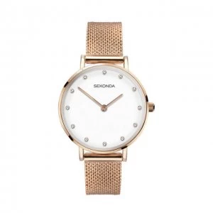 Image of Sekonda White and Rose Gold Fashion Watch - 40027 - multicoloured