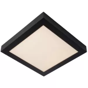 Image of Lucide BRICE-LED - Flush Ceiling Light Bathroom - LED Dim. - 1x30W 3000K - IP44 - Black
