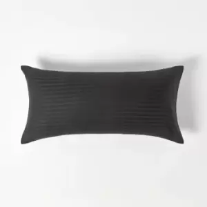Image of HOMESCAPES Black Continental Egyptian Cotton Pillowcase 330 Thread Count, 40 x 80cm - Black - Black