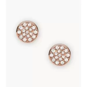 Image of Fossil Womens Rose Gold-Tone Brass Earrings - Rose Gold