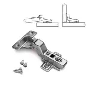 Image of GTV Soft Close Kitchen Clip-on Door Hinge Flush Inset 35mm - without Euro Screw