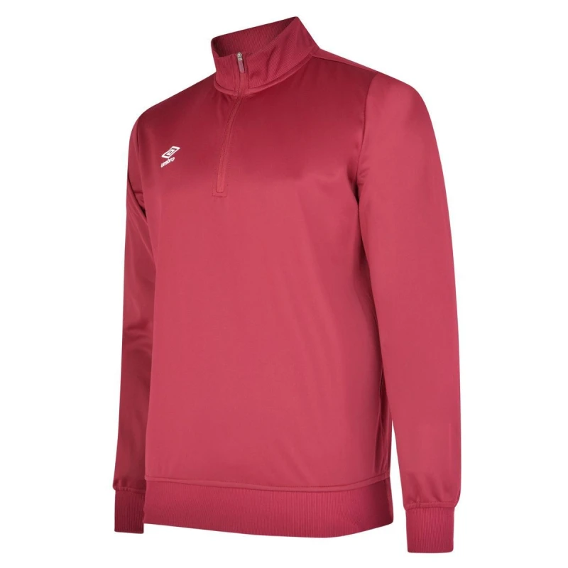 Image of Umbro Umbro Men Club Essential Half Zip Sweatshirt in Burgundy Size: Small Burgundy S Male 5063107674890