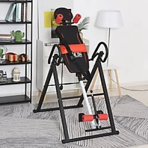 Image of HOMCOM Steel Adjustable Pain Relief Gravity Inversion Table Red/Black