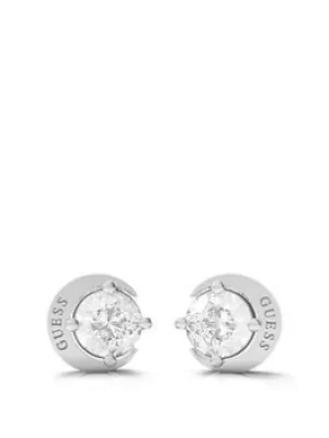 Image of Guess Guess Moon Phases Ladies Stud Earrings, Silver, Women