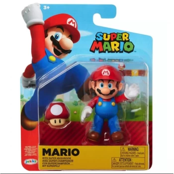Image of Mario With Super Mushroom (World Of Nintendo Super Mario) Figure