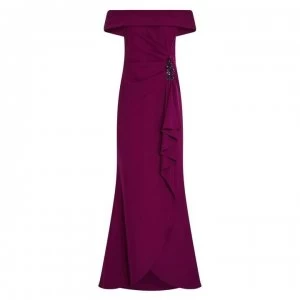 Image of Adrianna Papell Bardot Maxi Dress - Wildberry