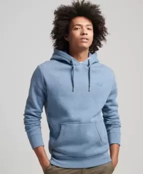Image of Superdry Mens Organic Cotton Essential Logo Hoodie Light Blue / Bluestone Marl - Size: L