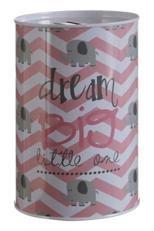 Image of Premier Housewares Lightweight Large Money Tin, Durable Large Money Tin For Kids Bedroom, Secure Decorative Tin For Children Pink