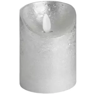 Image of Luxe Collection 3 x 4 Silver Flickering Flame LED Wax Candle