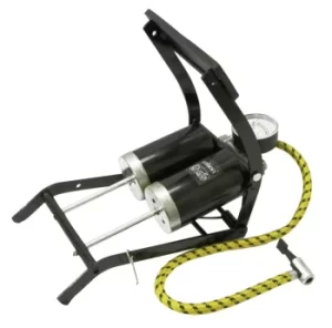 Image of Rolson Double Cylinder Foot Pump with Gauge