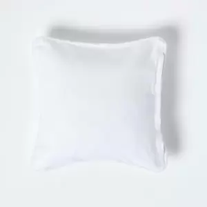 Image of Cotton Plain White Cushion Cover, 45 x 45cm - White - Homescapes