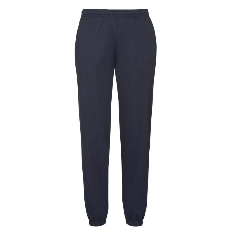 Image of Fruit Of The Loom Fruit of the Loom Men Elasticated Cuff Jogging Bottoms in Mid Navy Size: Small Mid Navy S Male 5063425068371
