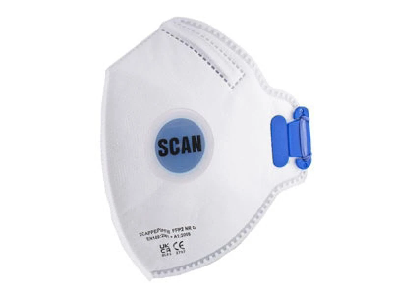 Image of Scan Ffp2 10 Fold Flat Disposable Mask Valved Fp2 Protection Pack10 Scappep2Ffvb