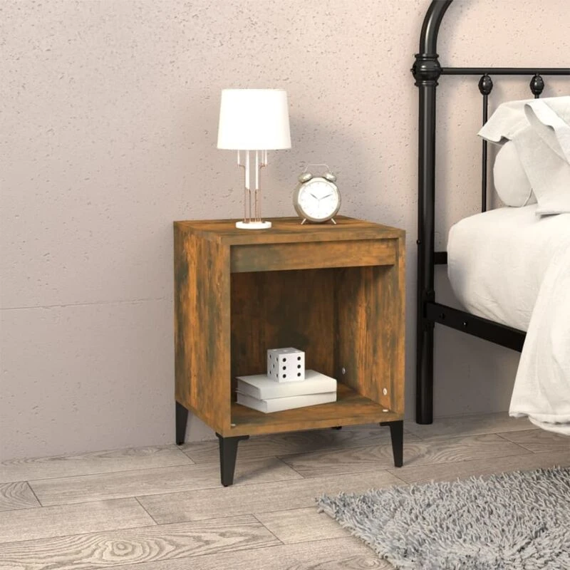 Image of Vidaxl Bedside Cabinet Smoked Oak 40X35X50 Cm, Brown 821884
