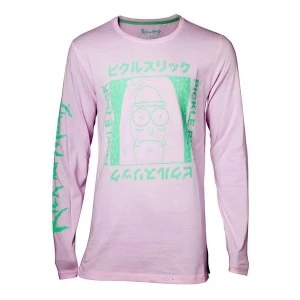 Image of Rick And Morty - Japan Pickle Mens Medium Long Sleeved Shirt - Pink
