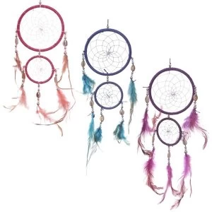 Image of Decorative Feather and Bead Dreamcatcher 37cm (1 Random Supplied)