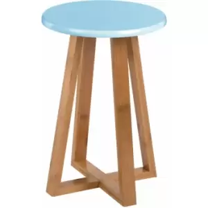 Image of Premier Housewares Viborg Blue Bamboo Round Stool