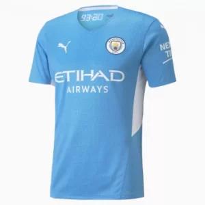 Image of PUMA Man City Home Authentic Mens Jersey, Light Blue/White, size Small, Clothing