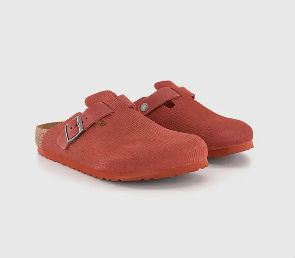 Image of Birkenstock Mens Boston Clogs Corduroy Sienna Red, 9