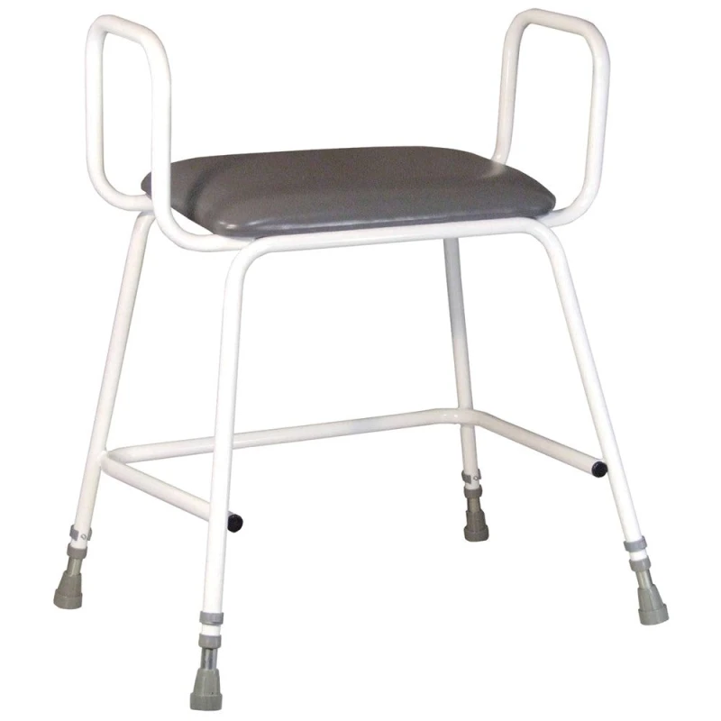Image of Loops Bariatric Perching Stool - Arms and Backrest - Adjustable Height - 254kg Limit Multi