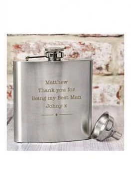 Image of Personalised Stainless Steel Hip flask, One Colour, Women