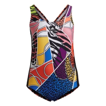 Image of adidas Rich Mnisi Swimsuit (Plus Size) Womens - True Orange / Black