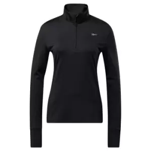 Image of Reebok Running quarter Zip Top Womens - Black