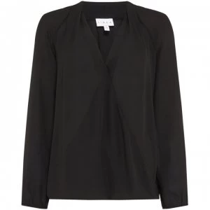 Image of Linea Gabi Wrap Front Blouse - Black