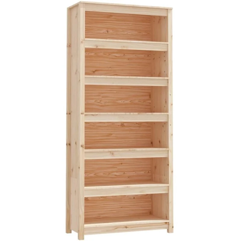 Image of vidaXL Book Cabinet 80x35x183cm Solid Wood Pine, Brown 821694