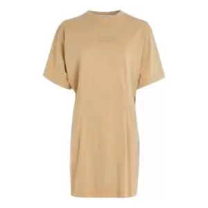 Image of Calvin Klein Jeans Garment Dye Darted T-Shirt Dress - Beige
