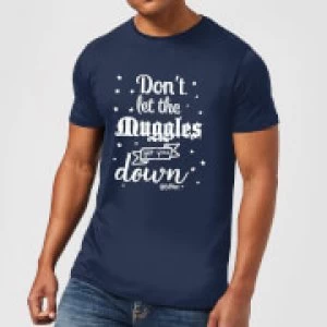 Image of Harry Potter Don't Let The Muggles Get You Down Mens T-Shirt - Navy - M