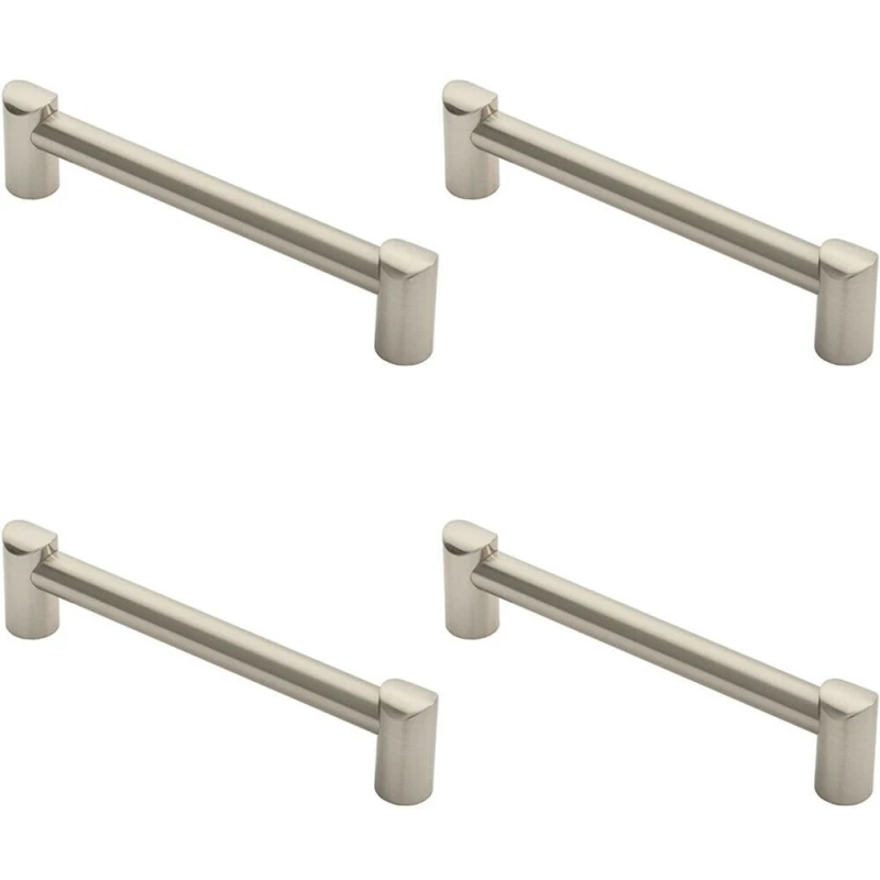 Image of Loops 4x Round Tube Pull Handle 180 x 16mm 160mm Fixing Centres Satin Nickel Metallics unisex