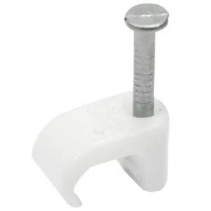 Image of BQ White 4.5mm Bell Wire Cable Clips Pack of 20