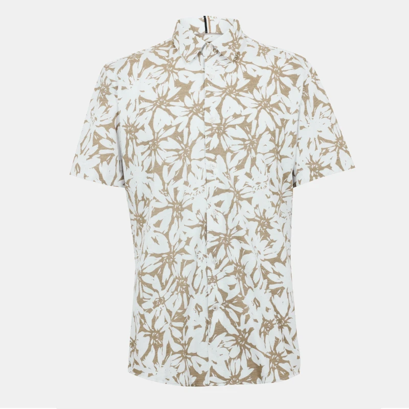 Image of Boss Mens Roan Ken Long Sleeve Oxford Shirt White male S